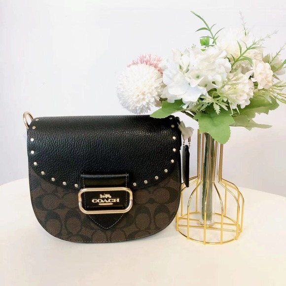 Coach CE567 Morgan Saddle Bag In Gold/Brown Black Multi - Picture 3 of 9